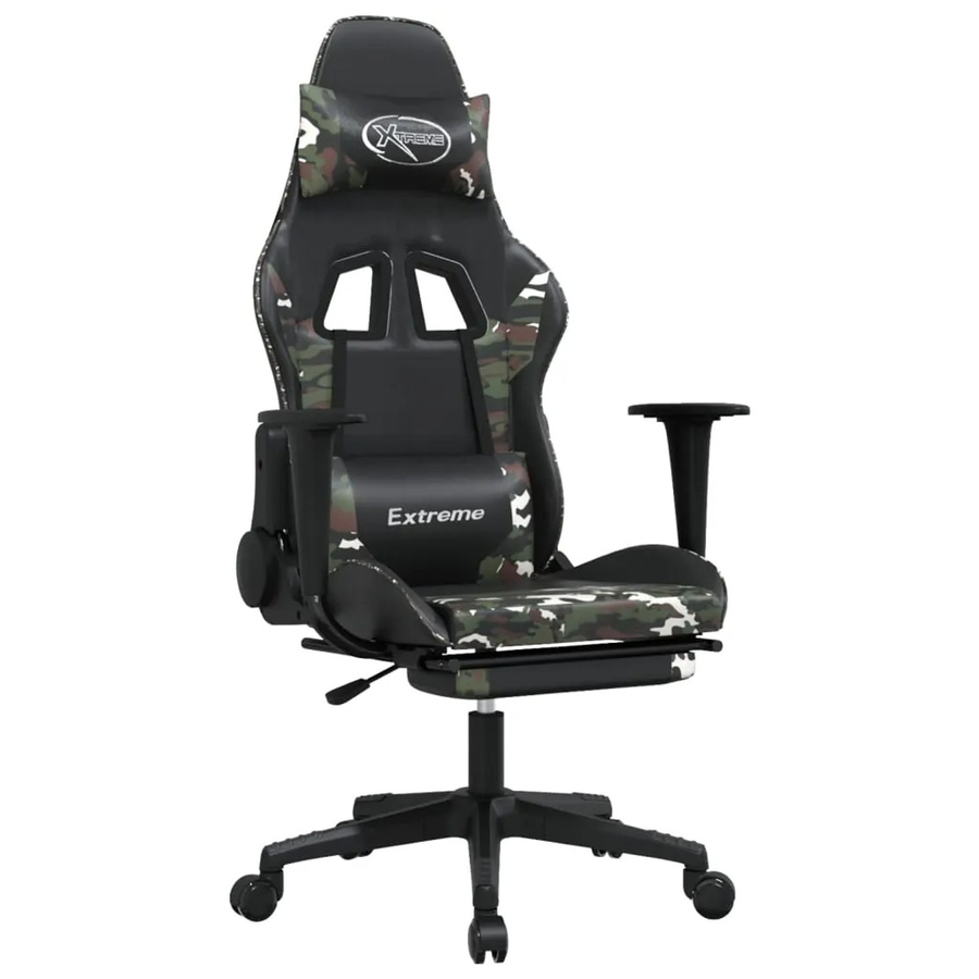 vidaXL Gamingstuhl Modell 3 in Schwarz mit Massagefunktion und Fußstütze aus Kunstleder - Bild 2