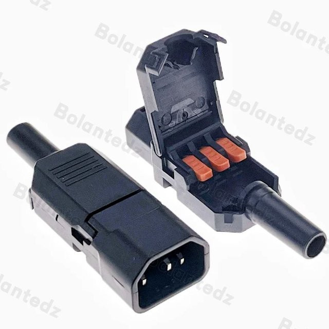 Bolantedz 10 A Stecker für Reiskocher, schraubenfreie Schnellverdrahtung, AC-Steckdose, schwarz - Bild 1