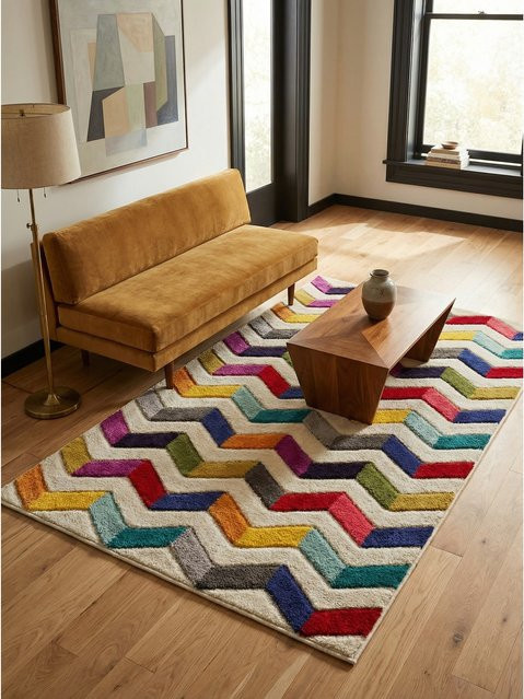 Maschinengewebter Teppich Kadima Design von MEON in Bunt, B/B: 80 x 150 cm - Bild 1