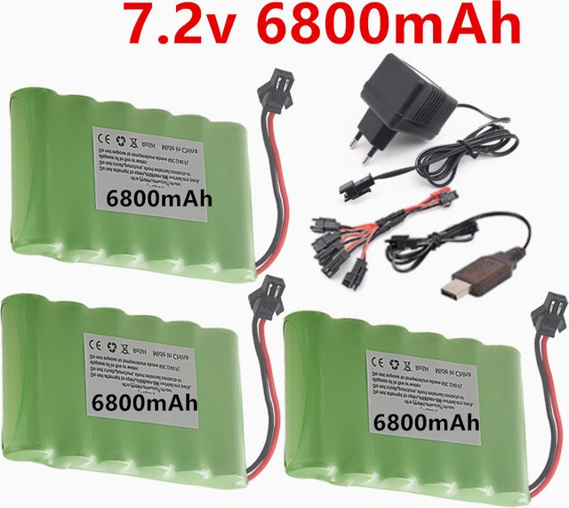 RC.BURST Akku und Ladegerät-Set mit 6800mAh, 7,2V Ni-MH, SM-Stecker, lila und grün - Bild 1