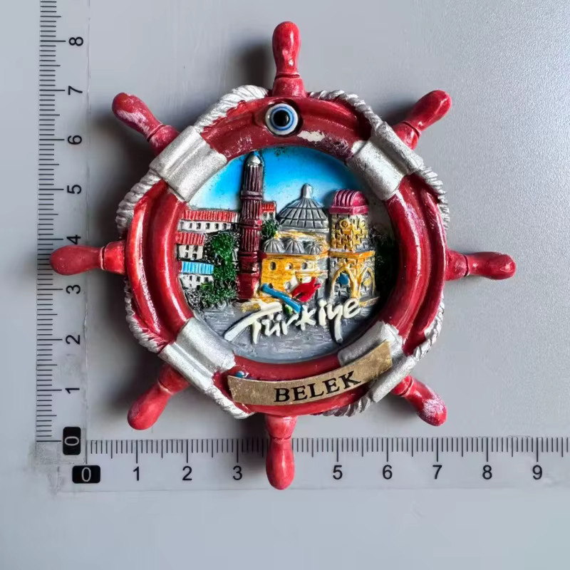 Kühlschrankmagnete Türkei Istanbul mit Motiven von Galata Turm und Sultanahmet Moschee aus Keramik, mehrfarbig - Bild 2