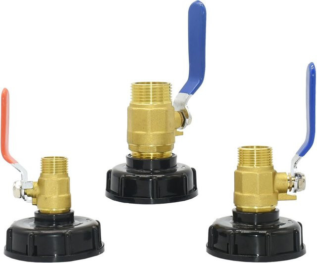 KWZL IBC Tank Adapter mit S60x6 Gewinde und 3/4 Zoll Schnellanschluss aus Legierung für Gartenschläuche - Bild 1