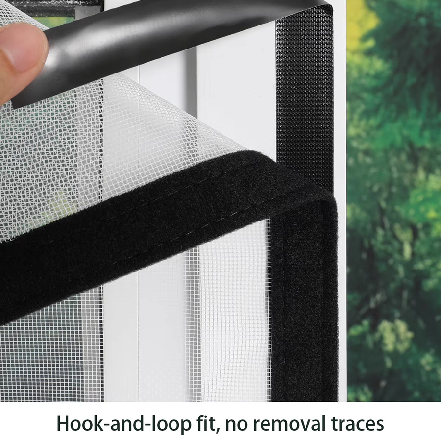 TranquilTouch Selbstklebender Fensterschutz mit Reißverschluss als Insektennetz in Schwarz, B/H: 90 x 110 cm - Bild 3