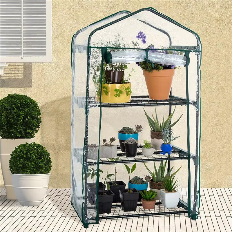 Regensichere Gartenwärmer-Abdeckung aus PVC für Pflanzen und Gewächshäuser, transparent und grün - Bild 2