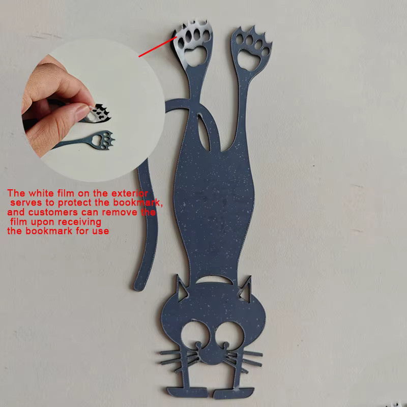 Kawaii Schwarze Katze Lesezeichen aus Kunststoff in 3D-Optik für Schüler und Lehrer - Bild 2