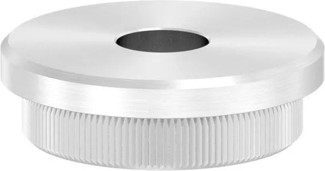 FeNau Einsteckkappe aus V2A Edelstahl in Silber für Rohr Ø 42,4x3,0 mm mit 12,1 mm Bohrung flach - Bild 1