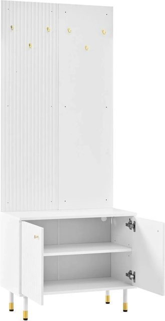 PXloue Garderobenschrank mit Diele und Schuhkommode in Weiß, B/T/H: 70 x 35 x 180 cm - Bild 1