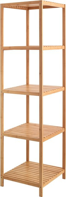 LIVARNO Aufbewahrungsregal aus Bambus in Braun, skandinavisches Design, B/T/H: 37,0 x 37,0 x 140,0 cm - Bild 1