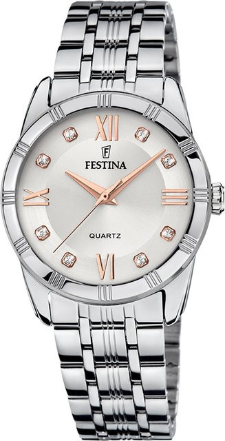 Festina Damenuhr, Quarz, Edelstahl, 32 mm, Weiß, 5 ATM - Bild 1