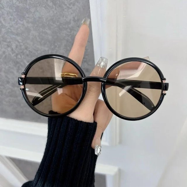 Ovale Sonnenbrille, Unisex, Vollrand, Kunststoff, grau, schwarz - Bild 1