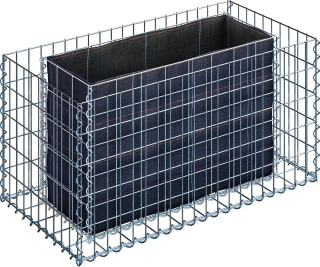 Gabiona Eckiges Gabionen-Hochbeet aus galvanisiertem Stahl in Silbergrau, B/T/H: 100 x 50 x 50 cm - Bild 1