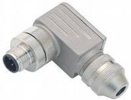 Pepperl+Fuchs 211368 Sensor-Aktor-Steckverbinder M12 Stecker gewinkelt unkonfektioniert Polzahl 4 Farbe Silber/Messing - Bild 1