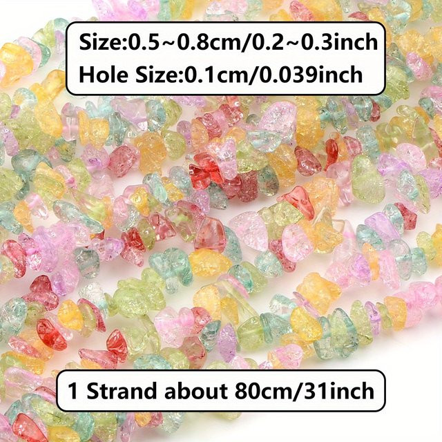 NASSBORO Glas Kristall Perlen, Bunt, 5-8mm - Bild 1
