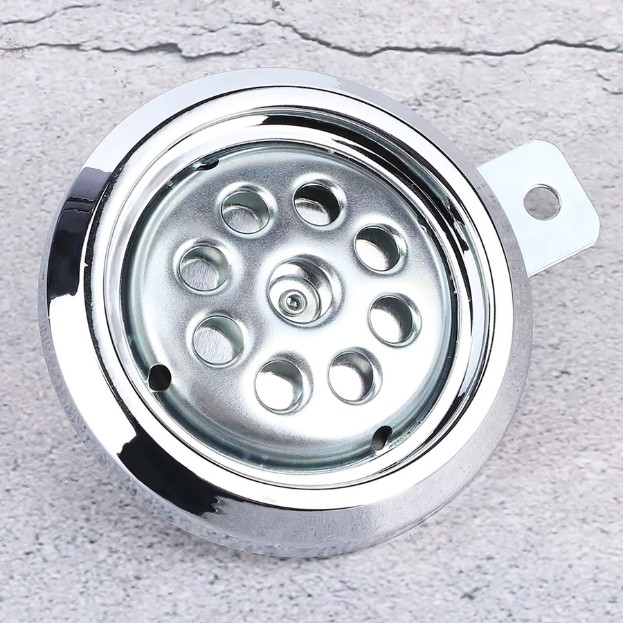 ESTINK Universelle Motorradhupe in Silber mit Waben-Chromabdeckung, wasserdicht, 105 dB, 12 V, Durchmesser: 85 mm - Bild 4