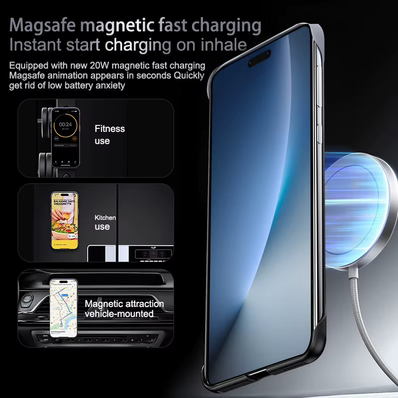 Magnetische Honor Magic 8, 8 Pro, 7 und 6 Pro Handyhülle in Schwarzgrün mit Farbverlauf, ultradünn und rahmenlos mit Unterstützung für kabelloses Laden - Bild 5