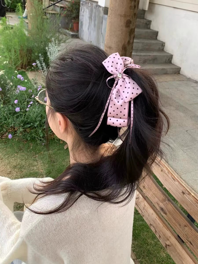 Haimeikang Haarspange mit Polka Dots und Schleife, Damen - Bild 4