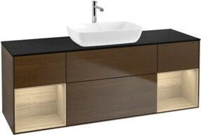 V&B Waschtischunterschrank Finion in Eiche Oak, glänzend, Breite: 160 cm, Tiefe: 50,1 cm - Bild 1