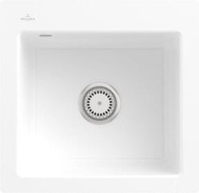 Villeroy & Boch Subway 50 S Flat bündige Keramik-Spüle mit Ablagegarnitur und Handbetätigung in Snow White - Bild 1