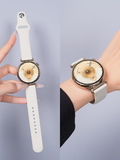 Uhrenarmband Silikon, 18 mm, Weiß, Unisex - Bild 1