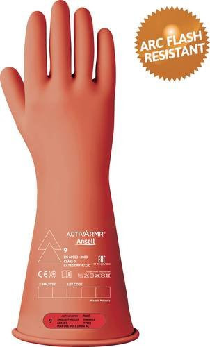 Ansell RIG014R120 Elektrikerhandschuhe aus Naturlatex in Orange, Größe L - Bild 1