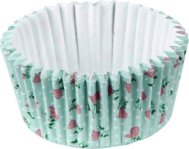 Zenker Muffinförmchen Vintage aus Papier, 50 Stück, rund, Multicolor und Grün - Bild 1