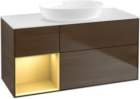 V&B Waschtischunterschrank Finion mit Wandbeleuchtung, Farbe Weiß lackiert, Breite: 120 cm, Tiefe: 50,1 cm, Höhe: 50,1 cm - Bild 1