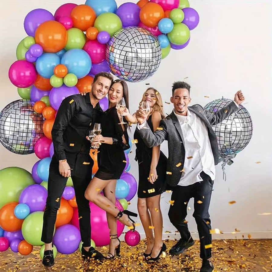 BALONAQ Ballon-Girlandenbogen-Set mit Musikmotiv in Multicolour für Retro-Disco-Geburtstagsfeiern, 80 Stück - Bild 2