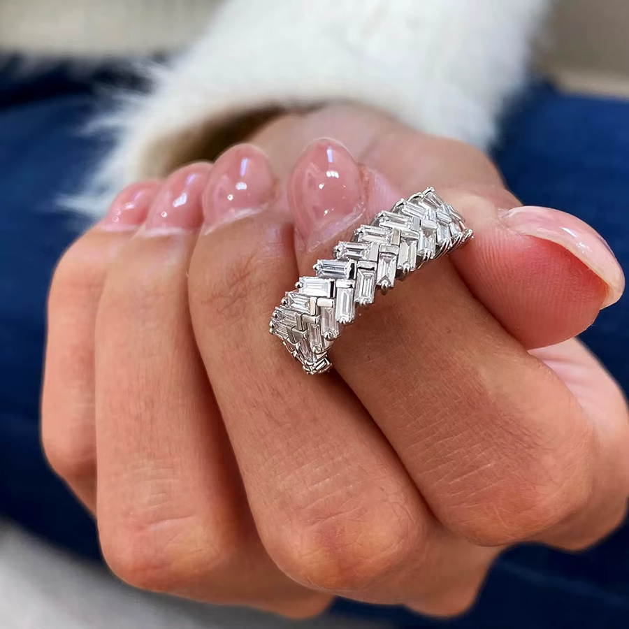 BXINY Moissanit-Ringe, 925 Silber, Diamant, Damen und Herren - Bild 2