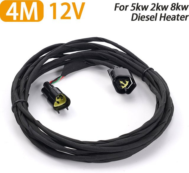 4M Kabeladapter für Dieselheizung mit LCD-Bildschirm, 12V/24V, Schwarz - Bild 1