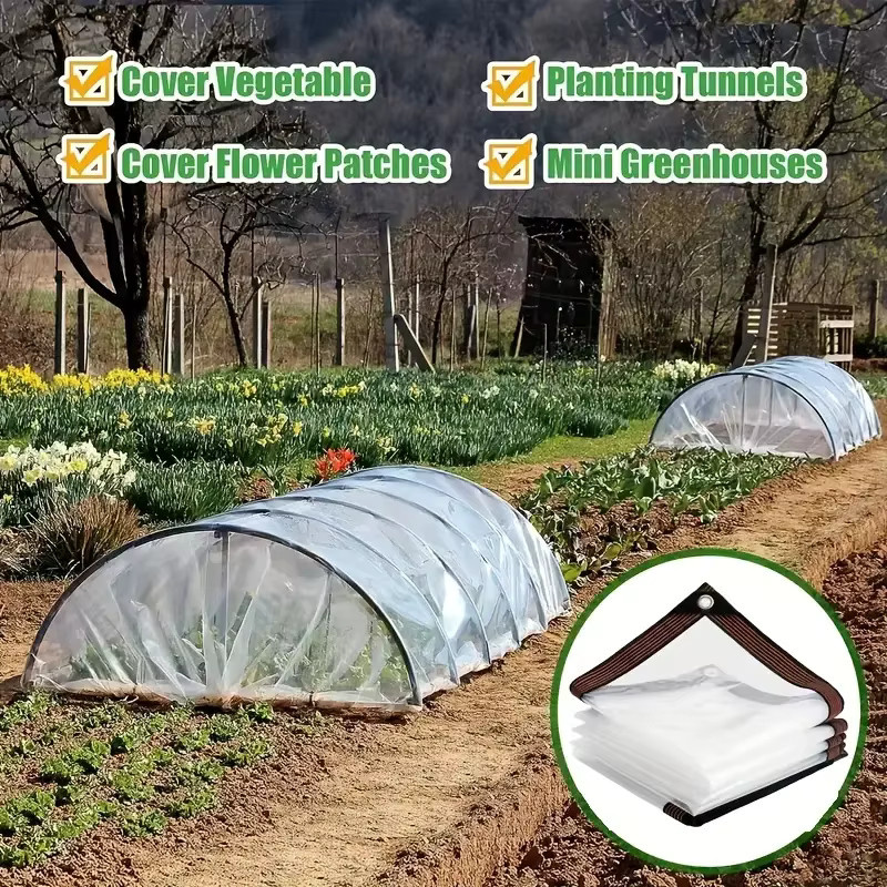Transparentes wasserdichtes Wachstuch als regensichere Pflanzenabdeckung für Gewächshäuser und Gartenmöbel im Freien - Bild 3