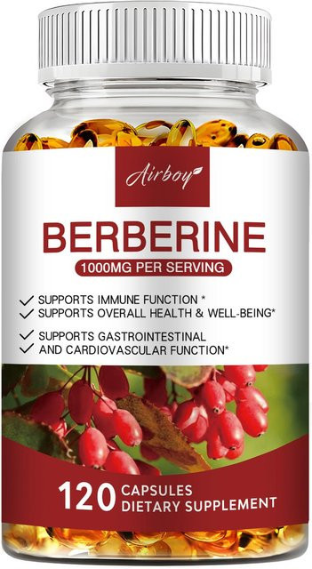 Airboy Premium Berberin, 1000 mg, 120 Kapseln, Unisex - Bild 1