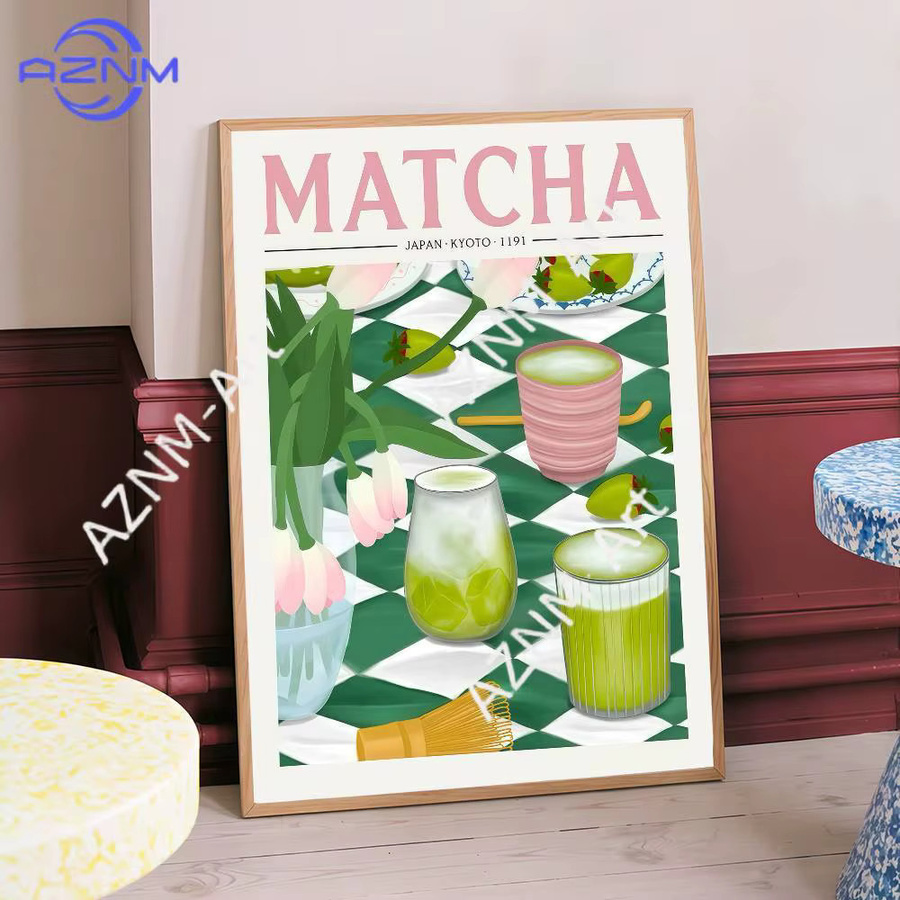 KAYOU Japanischer MATCHA CLUB Selbstklebender Retro Kraftpapier Aufkleber als Wandbild für dein Zimmer, Bar oder Café in Mehrfarbig - Bild 3