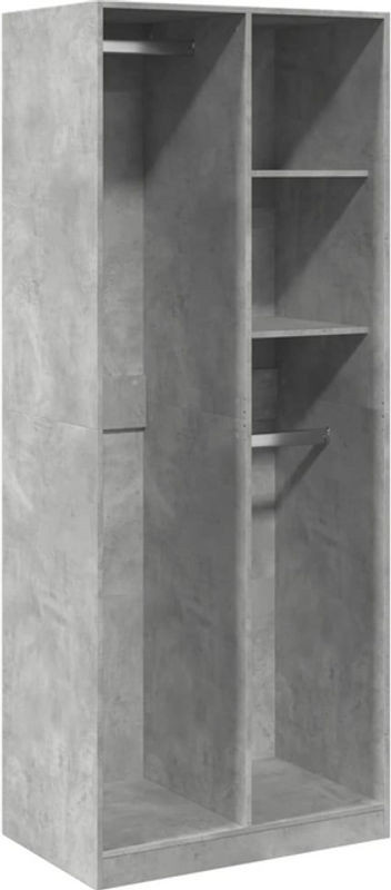 Vidaxl Kleiderschrank Modern Minimalistisch Grau aus Holzwerkstoff B/T/H: 80 x 50 x 200 cm - Bild 1