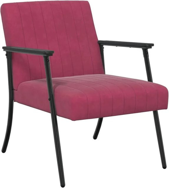 vidaXL Sessel in Weinrot mit Samtbezug und Armlehnen, B/T/H: 59 x 75 x 78 cm - Bild 1