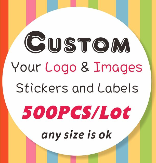 500 Stück personalisierte Aufkleber mit individuellem Logo für Hochzeit, Geburtstag und Geschenkboxen aus Papier - Bild 1