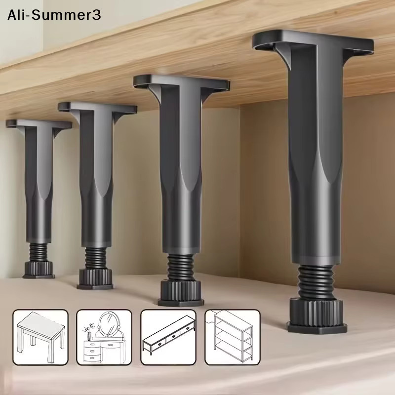 JETTING Möbelstützsäulen aus Metall, höhenverstellbare und hochbelastbare Stützbeine in Schwarz Matt für Bett, Sofa, Schrank, Kommode und Tisch - Bild 4