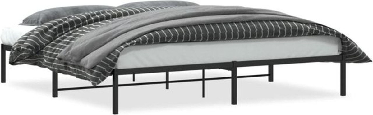 Vidaxl Metallbett aus Stahl in Schwarz im klassischen und minimalistischen Design B/T: 200 x 200 cm - Bild 1