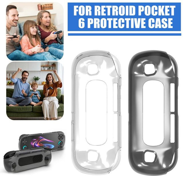 Retroid Pocket 6 Schutzhülle RP6 transparente TPU-Weichgummihülle für Gaming-Handheld - Bild 1