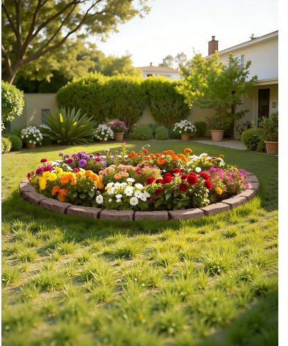 VEVOR Gartenbegrenzung in Steinoptik, flexible Beetumrandung in Braun, B/H: 118 x 5,6 cm - Bild 1