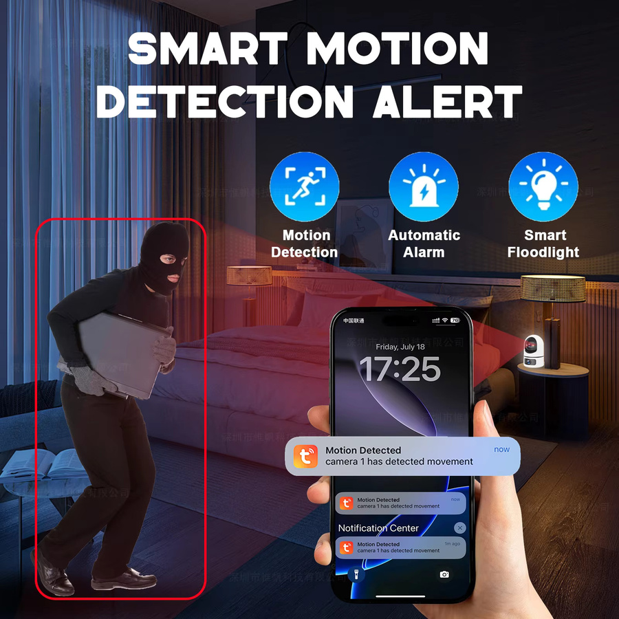 Tuya 4K 8MP WLAN Dual-Objektiv-Sicherheitskamera für Innenräume mit Farbnachtsicht und Zwei-Wege-Audio in Weiß - Bild 6
