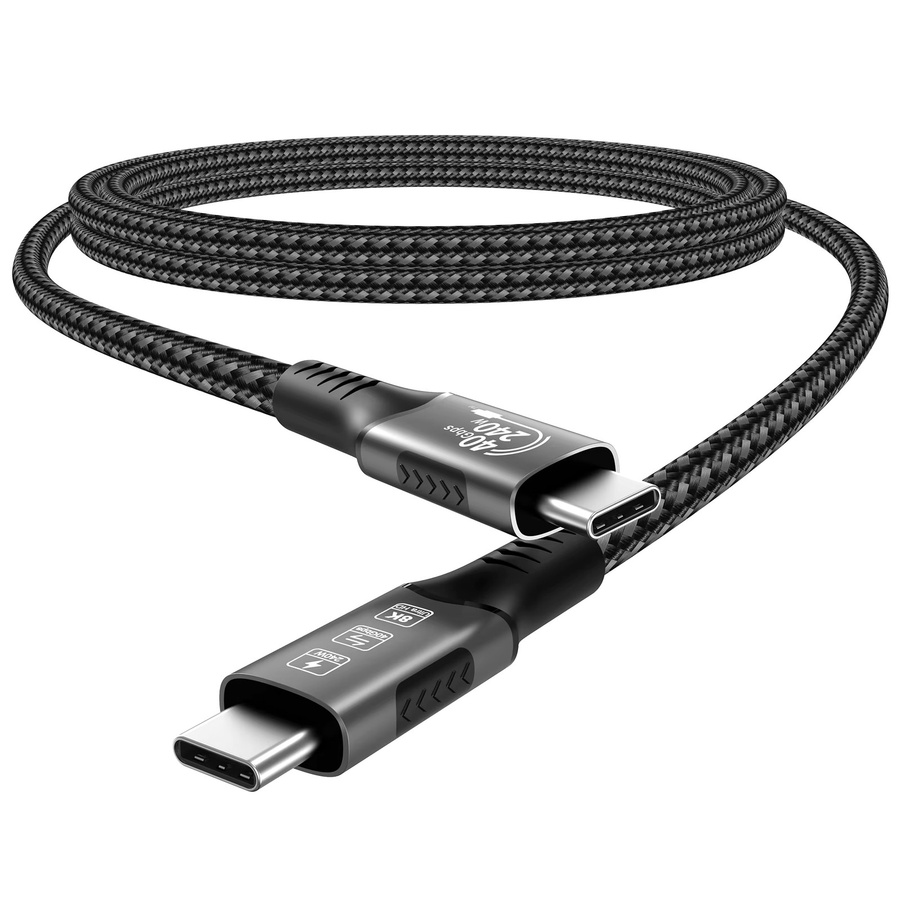 FDBOY USB4-Kabel mit 40 Gbit/s und 240 W Schnellladefunktion, Thunderbolt 4 und Thunderbolt 3 kompatibel, USB-C auf USB-C Datenübertragungskabel in Schwarz - Bild 3