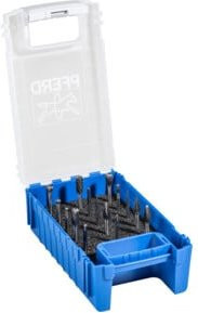 PFERD Kleinfrässtift Set 1503 Zahnung 3, 15-teilig, Hartmetall, blau, Durchmesser: 6 mm, 4 mm, 3 mm, Schaft-Durchmesser: 3 mm, kreuzverzahnt, universal mittel - Bild 1
