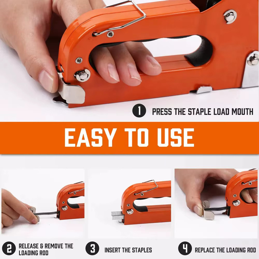 HORUSDY 3-in-1 Heftgerät und Hochleistungs-Heftpistole in Orange ohne Heftklammern - Bild 5