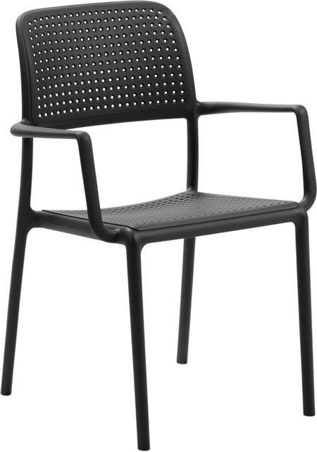 Nardi Bora Armlehnstuhl aus Kunststoff in mattem Blau oder Schwarz für den Garten - Bild 1