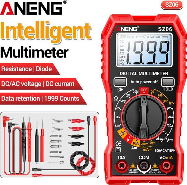 ANENG SZ06 Professionelles Digitalmultimeter mit AC/DC Spannungsmessung, DC-Strommessung und Datenspeicherung - Bild 1