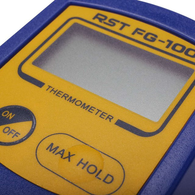 ABFKW FG-100 Digitales Thermometer und Temperaturtester für Lötkolbenspitzen mit 5 bleifreien Sensoren, 0–700 °C, Blau - Bild 1