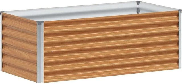 vidaXL Hochbeet aus verzinktem Stahl in Hellbraun, B/T/H: 98 x 50 x 36 cm - Bild 1