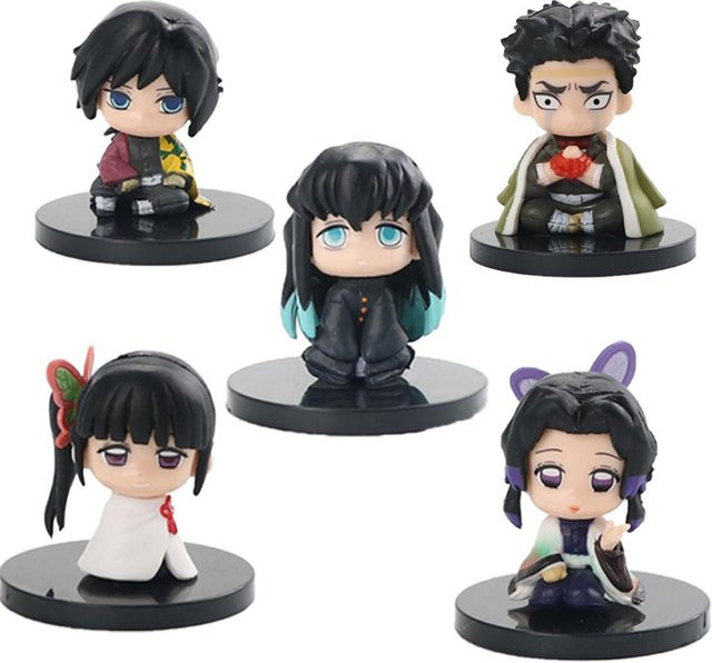 Yiran toy 1 Kimetsu no Yaiba Q-Version Dämonentöter Sitzende Geisterpuppe, Actionfigur, 5-teiliges Set, ab 14 Jahren - Bild 1