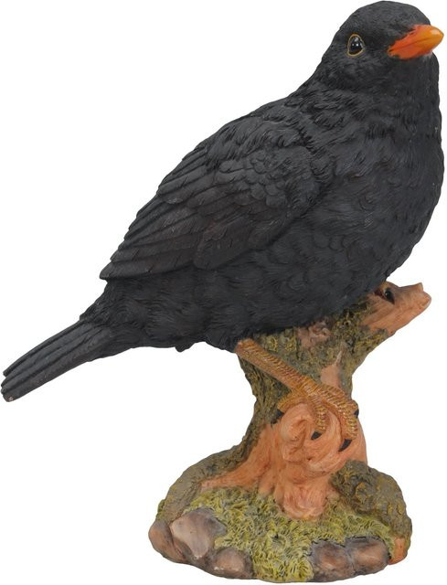Sunny Garden Deko-Figur Amsel auf Stamm in Schwarz, Höhe: 20 cm - Bild 1