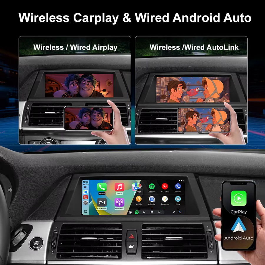 AUTOABC Multimedia Decoder Box für BMW 5er und 7er Serie (2009-2016) mit kabellosem CarPlay, Android Auto und Airplay in Schwarz - Bild 2